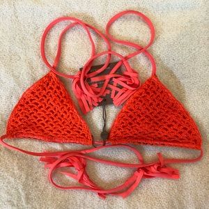 Acacia Swimwear Humuhumu Crochet Top in Neon Melon